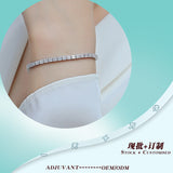 S925银镀18k铂白金莫桑钻网球手链