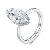 外新款S925纯银莫桑石戒指简约小众设计款马眼精致轻奢