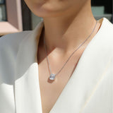 s925银祖母绿切割吊坠莫桑石女生婚礼生日吊坠项链