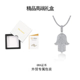 新款925纯银镶莫桑项坠嘻哈吊坠可穿过网球项链男士吊坠