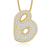 26个字母莫桑石项链925纯银夸张18K金链英文吊坠吊坠