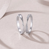 莫比乌斯925纯银时尚莫桑石戒指情人节礼物情侣时尚对戒