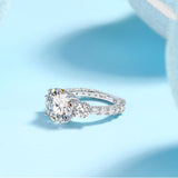 S925银豪镶戒子莫桑石TK指5克拉戒女生宴会婚礼