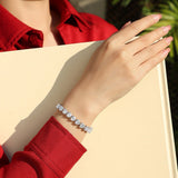 时尚爱心莫桑石手鏈手镯925纯银女轻奢diy手饰手链