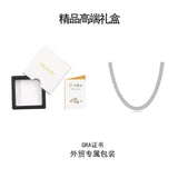 古巴链 s925银D色莫桑石K白/K黄8mm古巴项链