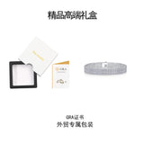 时髦个性粗链条圆形银色优雅气质满镶多排S925银莫桑石网球手链