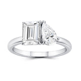 热销S925纯银异形莫桑石戒指祖母绿切时尚百搭轻奢风女戒