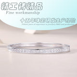 S925银手镯莫桑石镀铂金小众纯银批發女