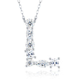 莫桑石S925银嘻哈风吊坠简约时尚锁骨链女26个字母吊坠