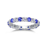 轻奢气质S925银戒指女绿宝红蓝宝石新款莫桑石戒子