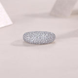 热销925银女生时尚莫桑石宽面戒指满镶女戒