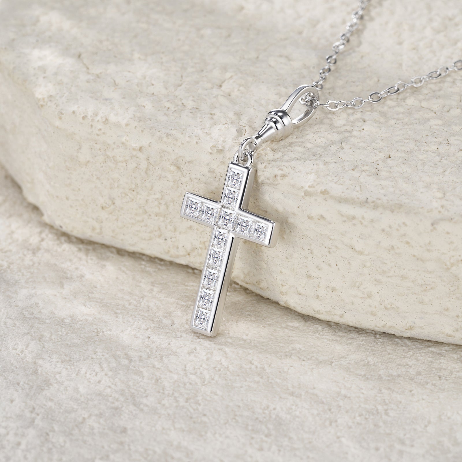 新款S925纯银十字架项链吊坠小众精致轻奢锁骨链女