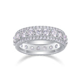 S925银莫桑石满圈指环圈戒