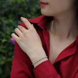 热销S925银莫桑石泡泡网球手链时尚流行男女士单排单拍手链女