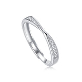 莫比乌斯925纯银时尚莫桑石戒指情人节礼物情侣时尚对戒