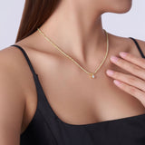 新款莫桑石项链夏季锁骨链轻奢小众设计颈链配饰品