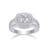 分销莫桑石戒指女轻奢925纯银镀18K金求婚订婚戒指