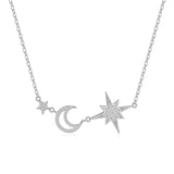 新款925银星月同行项链简约气质轻奢ins冷淡风锁骨链女