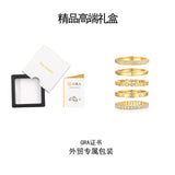 18K韩系女设计新款S925纯银镶钻戒指简约百搭叠戴指环