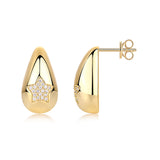 SHEIN耳坠 S925银镀18k黄莫桑石耳饰品