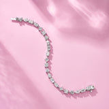 新款S925纯银网球链梨形莫桑石手链轻奢时尚手饰品