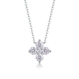 s925银莫桑石幸运四叶草吊坠项链项链