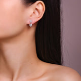 流行镶嵌莫桑石订制OEM纯银耳饰