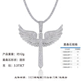 S925纯银镶嵌莫桑嘻哈吊坠个性搞怪大号夸张可穿网球链项坠