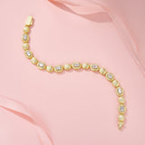 新款沙金18K黄蛋形手串简约轻奢925银莫桑手链女