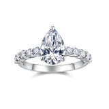 S925戒指女小众莫桑石蛋形莫桑石戒指