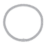 现批夸张嘻哈项链 14mm男士s925银莫桑石古巴项链