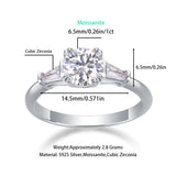 莫桑石时尚纯银镀18k指环百搭流苏铂金戒指