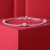 手链简约轻奢单排闪女纯银S925莫桑网球手链女