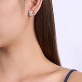 新款S925银D色莫桑石耳环简约时尚百搭方形耳饰品耳钉女