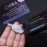 潮流新款嘻哈手掌吊坠S925纯银镶嵌全莫桑男士项坠