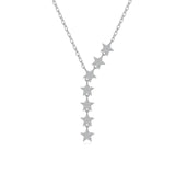 新款S925银七星项链轻奢小众百搭锁骨链生日礼物送女友
