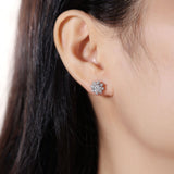 莫桑石耳钉女纯银简约时尚百搭S925耳饰耳钉