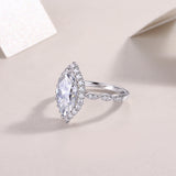 莫桑钻女士戒指 戒指女马眼S925银D色莫桑钻VVS1