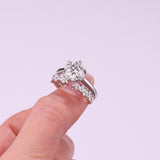 热销925纯银莫桑石椭圆轻奢时尚叠戴戒指女