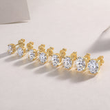 椭圆S925银莫桑石K黄艺术之韵耳环