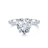 新款S925纯银莫桑石婚戒爱心时尚款简约百搭戒指女款