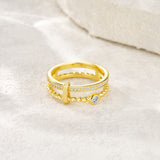 新款S925纯银D色圆形莫桑石指环时尚简约百搭