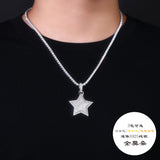 银星河新款纯银夸张通勤立体五角星系列男生嘻哈时尚吊坠