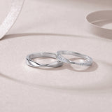 莫比乌斯925纯银时尚莫桑石戒指情人节礼物情侣时尚对戒