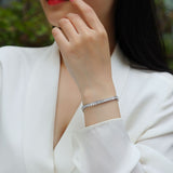 男女手链S925银莫桑石镀铂18k白金网球手镯手链