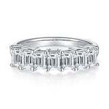 新款热销风S925纯银镶白金莫桑石排戒经典简约款戒指女款