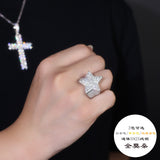 街头嘻哈夸张戒指精工五角星保色男款戒指指环潮流男戒