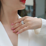 戒指饰品直供时尚嘻哈戒指莫桑石男戒指圈戒