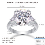 夸张新潮轻奢戒指纯银S925莫桑钻豪镶满钻贵族5克拉大钻戒指