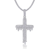 S925纯银镶嵌莫桑嘻哈吊坠个性搞怪大号夸张可穿网球链项坠